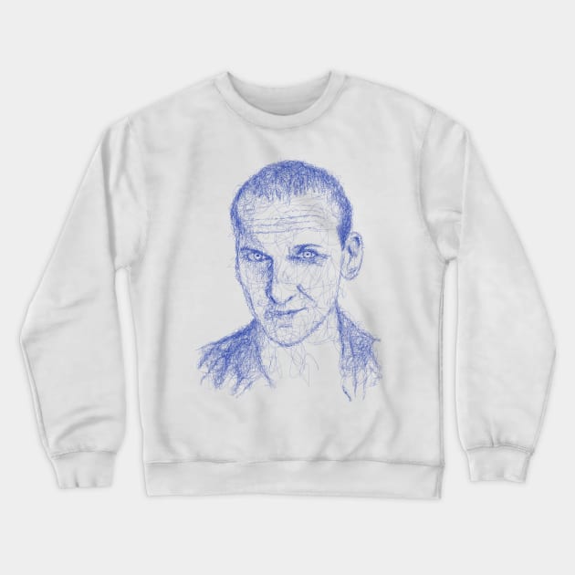 9TH DOCTOR IN BLUE Crewneck Sweatshirt by KARMADESIGNER T-SHIRT SHOP